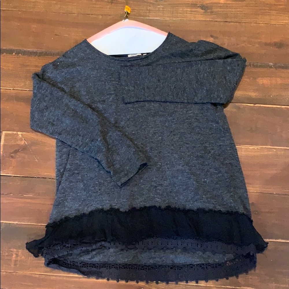 Cotton Dark Charcoal Gray long sleeve shirt